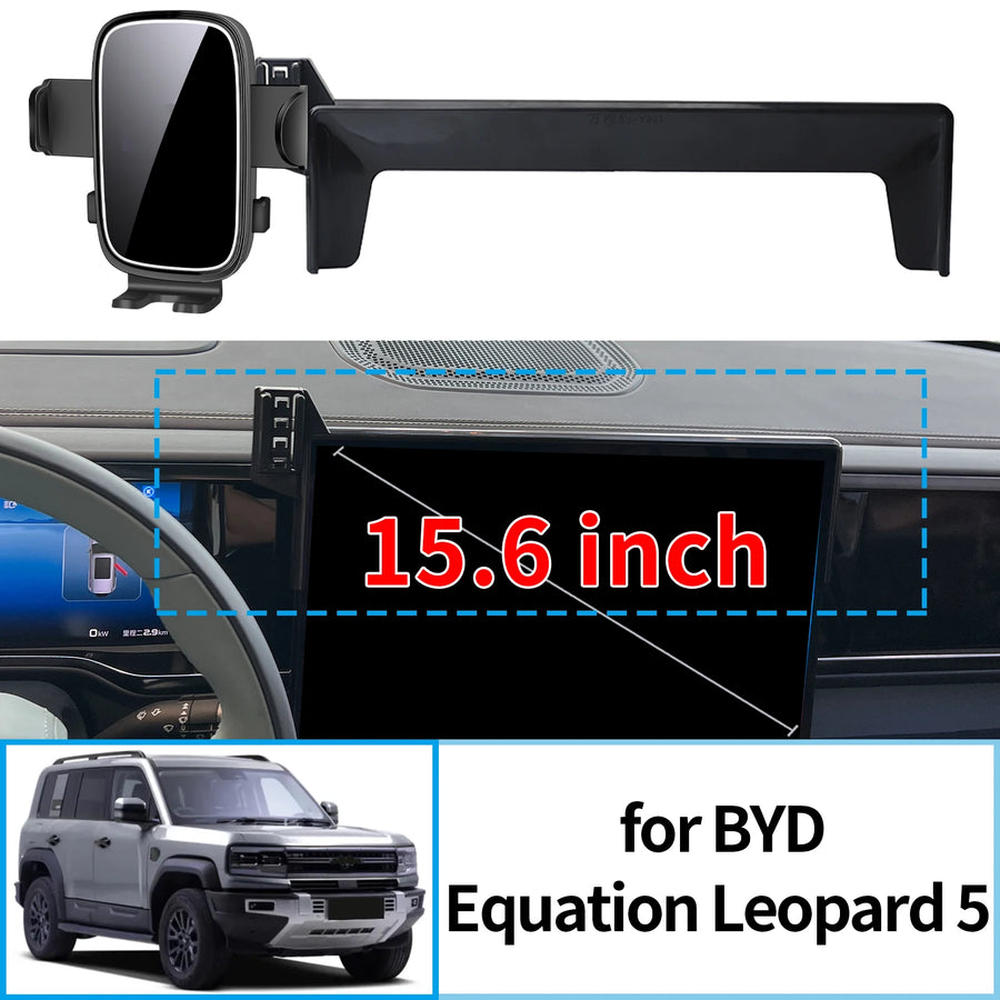 Wireless Fast Charging Phone Mount for BYD Leopard 5 2023-2025 Car Phone Holder CATUSIKI
