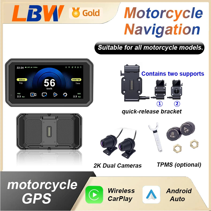 Motorcycle GPS Android Auto CarPlay Universal Unit Android Head Unit OEM