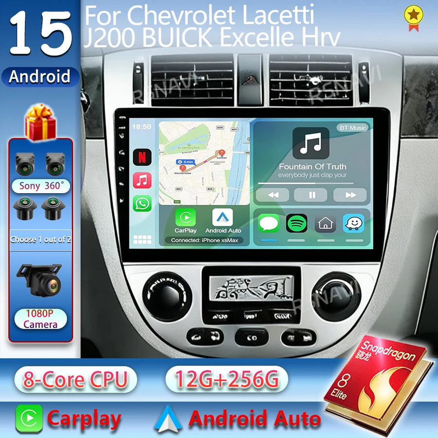 9-Inch Android 15 Multimedia Stereo for Chevrolet Lacetti Android Head Unit RSNAVI