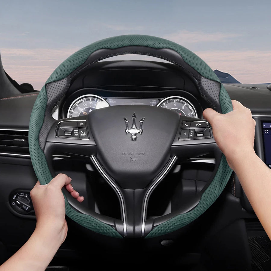 Quick Release Leather Wheel Cover for Maserati Models Car Interior Accessory Hocasen