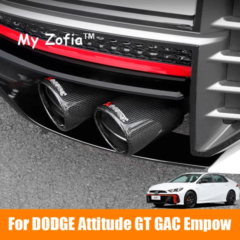 For New DODGE Attitude GT GAC Empow 2024 2025 Car Special Matte Glossy Carbon Fiber Muffler Exhaust Pipe Mount black Accessor