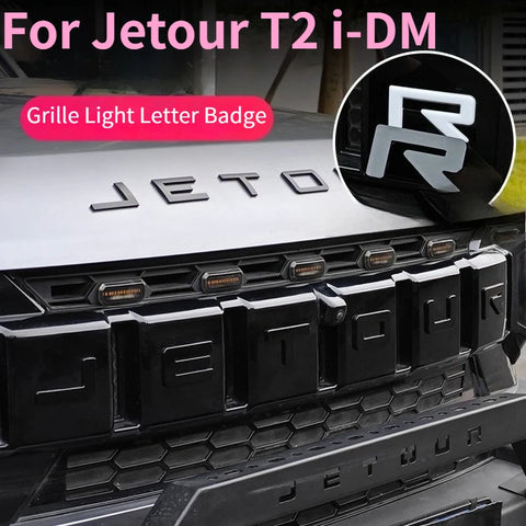 For Jetour T2 i-DM Ich - X K3 Car Emblem Blackout Sticker Grille Light Letter Badge Black Warrior Matte Black Emblem Accessor