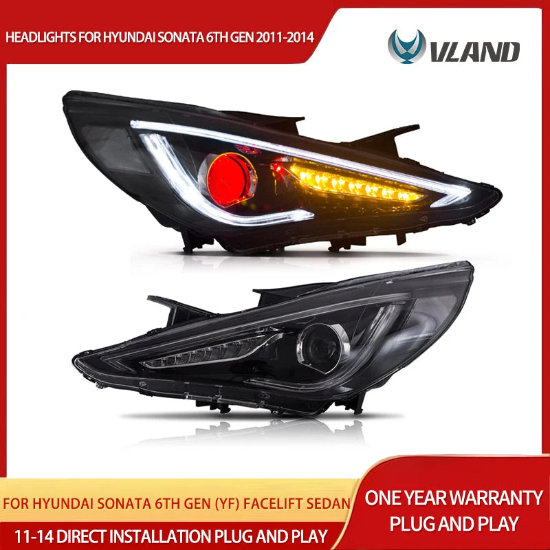 LED Projector Headlights for Hyundai Sonata 2011-2014 LED Ambient Light Vland