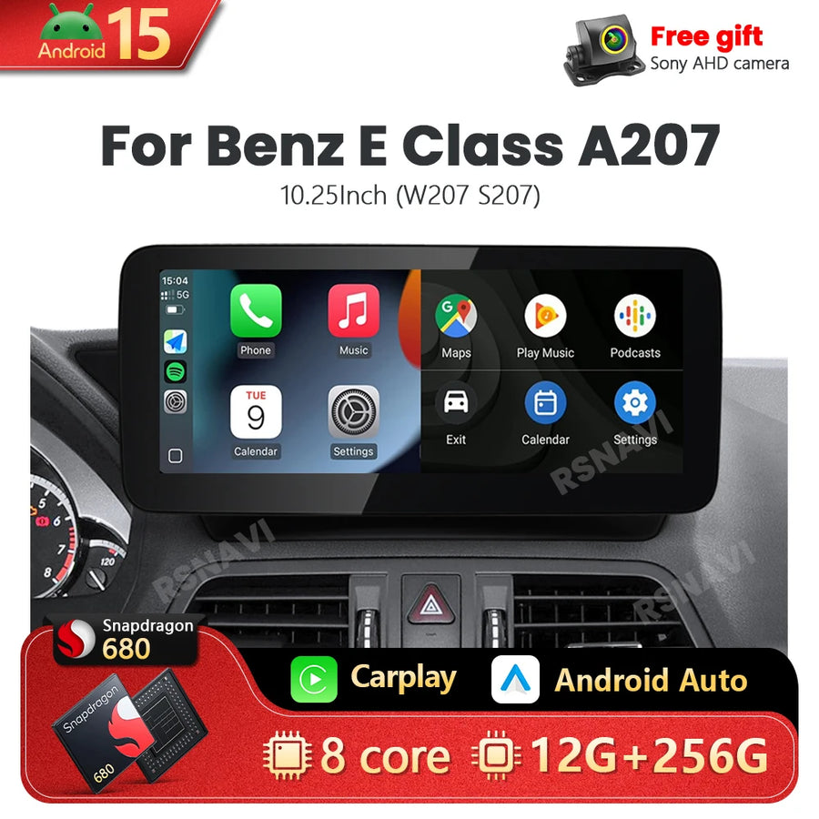 Snapdragon Wireless CarPlay Unit for Mercedes E-Class W207 Android Head Unit RSNAVI