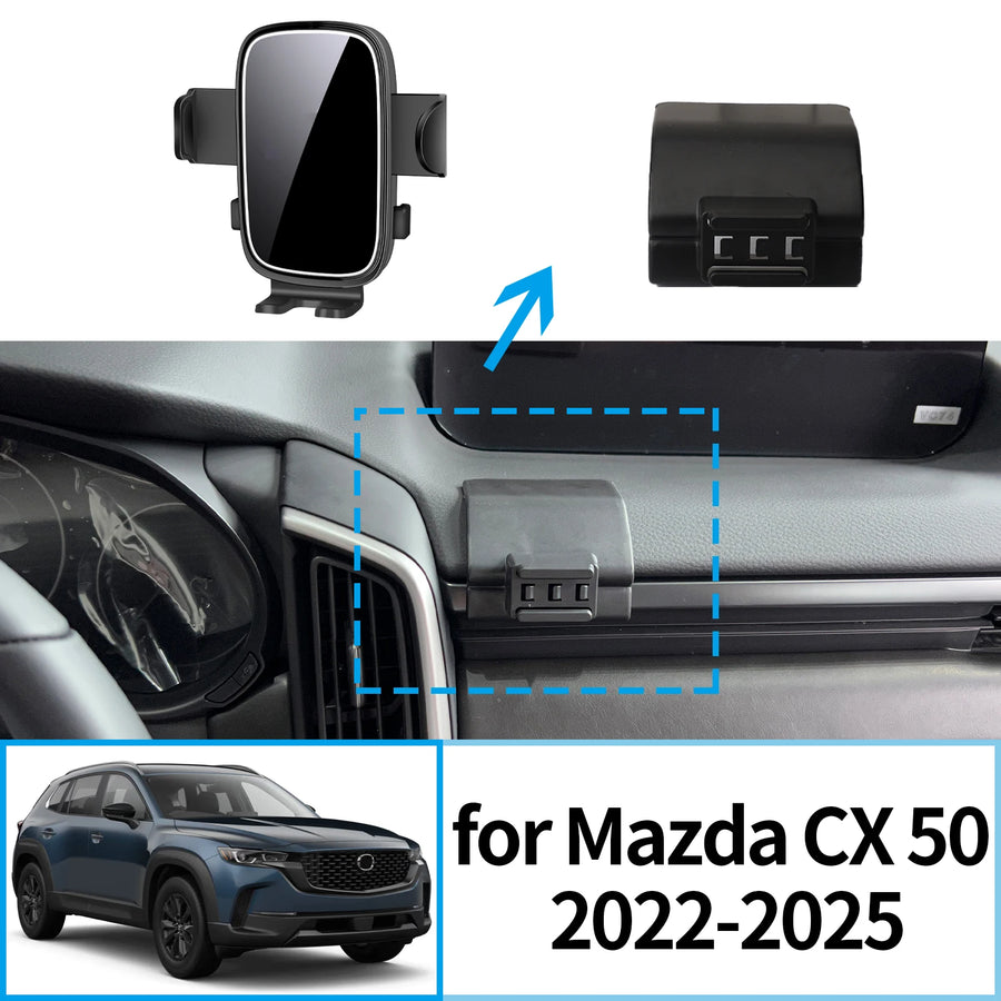 Wireless Fast Charging Phone Mount for Mazda CX-50 2022–2025 Car Phone Holder CATUSIKI