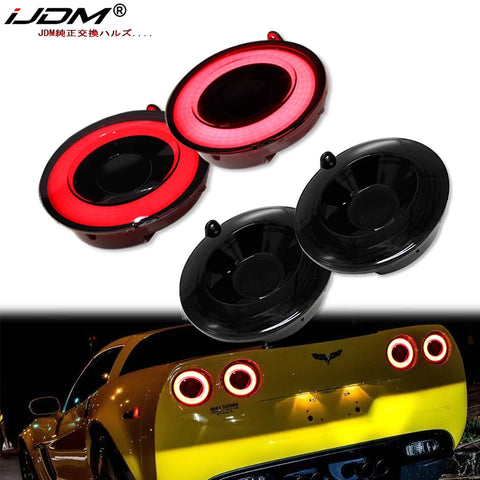 Full LED Halo Tail Lamp Assemblies For Corvette C6 2005-2013 Car Interior Accessory iJDM