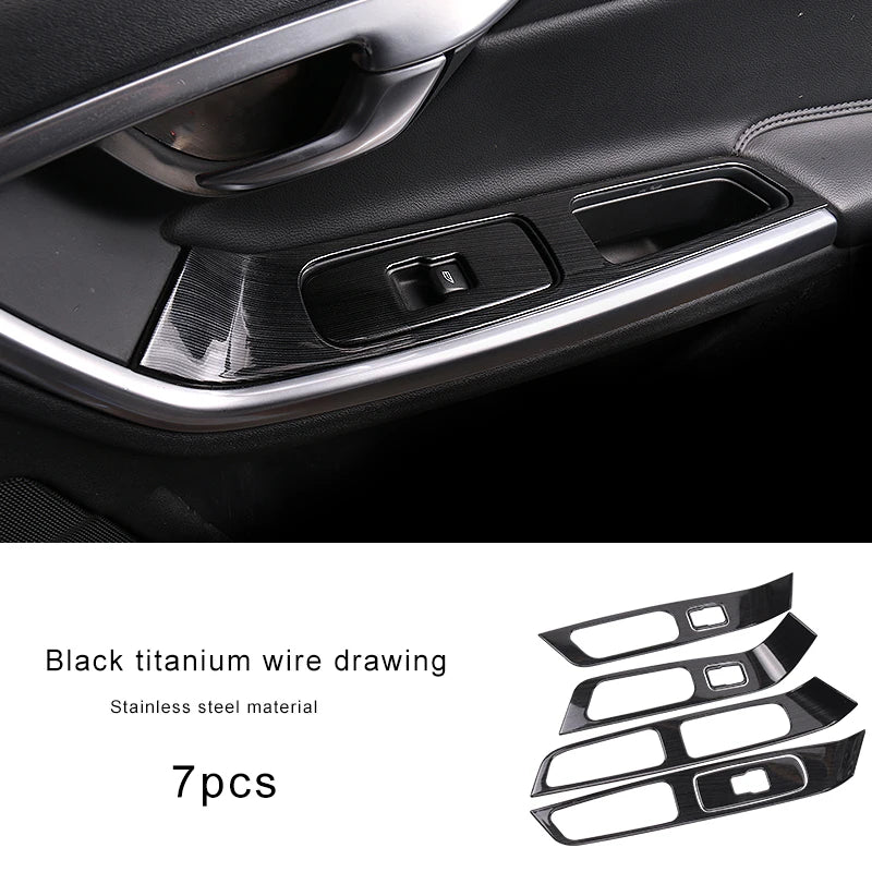 Carbon Fiber Elevator Trim for Volvo XC60 S60 V60 Kit Car Interior Accessory LINGLUYANG 7pcs Black titanium