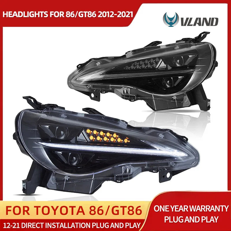 Dual Beam LED Headlights for Toyota 86 GT86 2012-21 Car Interior Accessory Vland