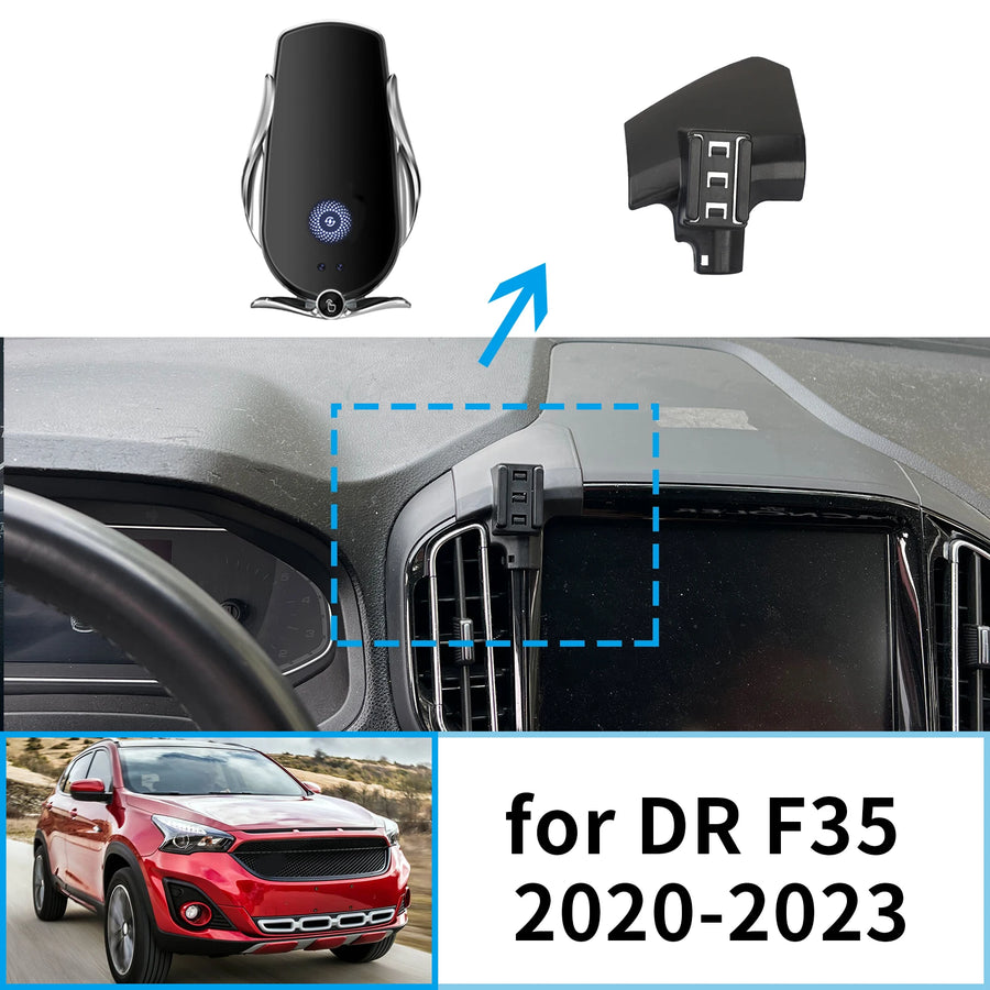 Wireless Charging Phone Mount for DR F35 2020-2023 Car Phone Holder CATUSIKI