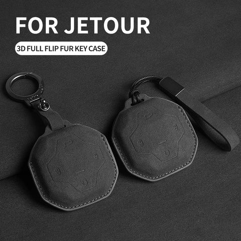 Suede Car Key Case Cover for Jetour T2 Traveler 2023, 2024 Car Key Case OEM
