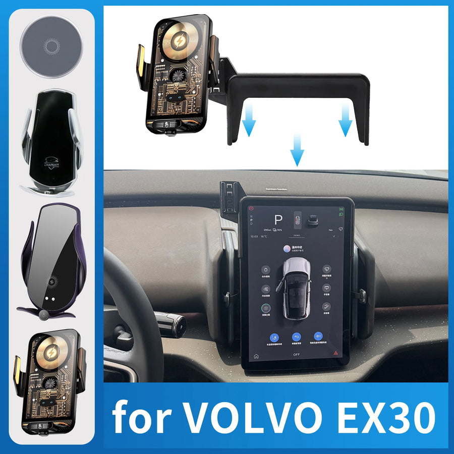 Wireless Charging Phone Mount for Volvo EX30 2024–2026 Car Phone Holder OEM