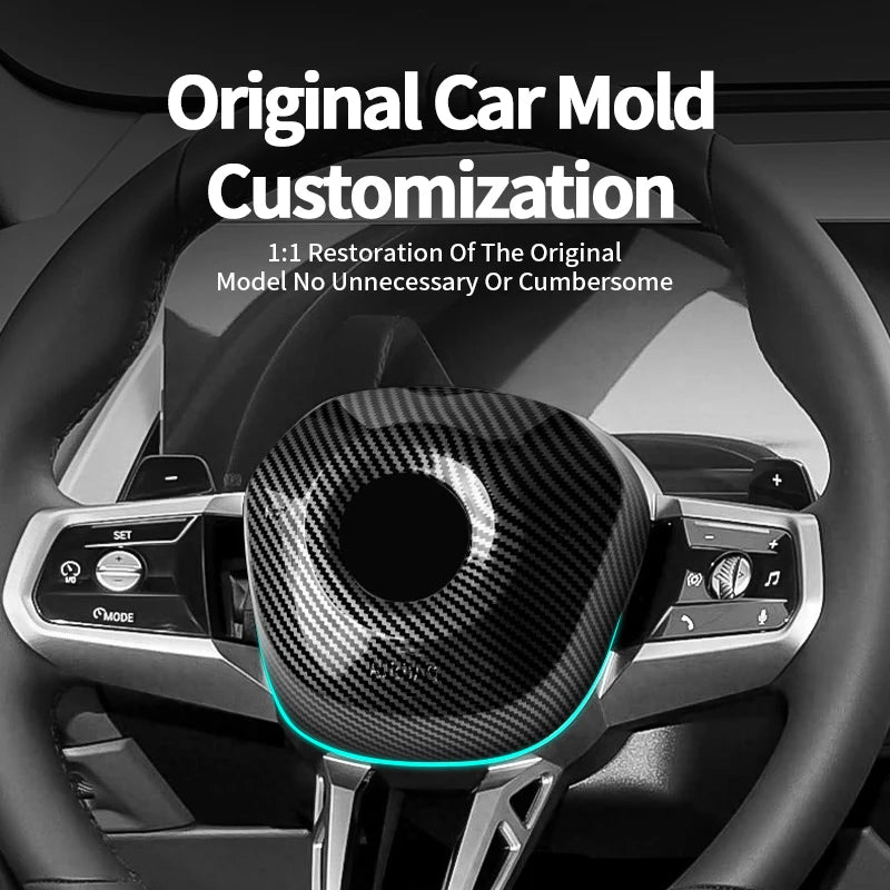 Carbon Fiber Car Steering Wheel Airbag Cover for BMW 5 Series I5 G60 (2023-) X3 G45 (2025-) Steering Wheel Accessory OEM