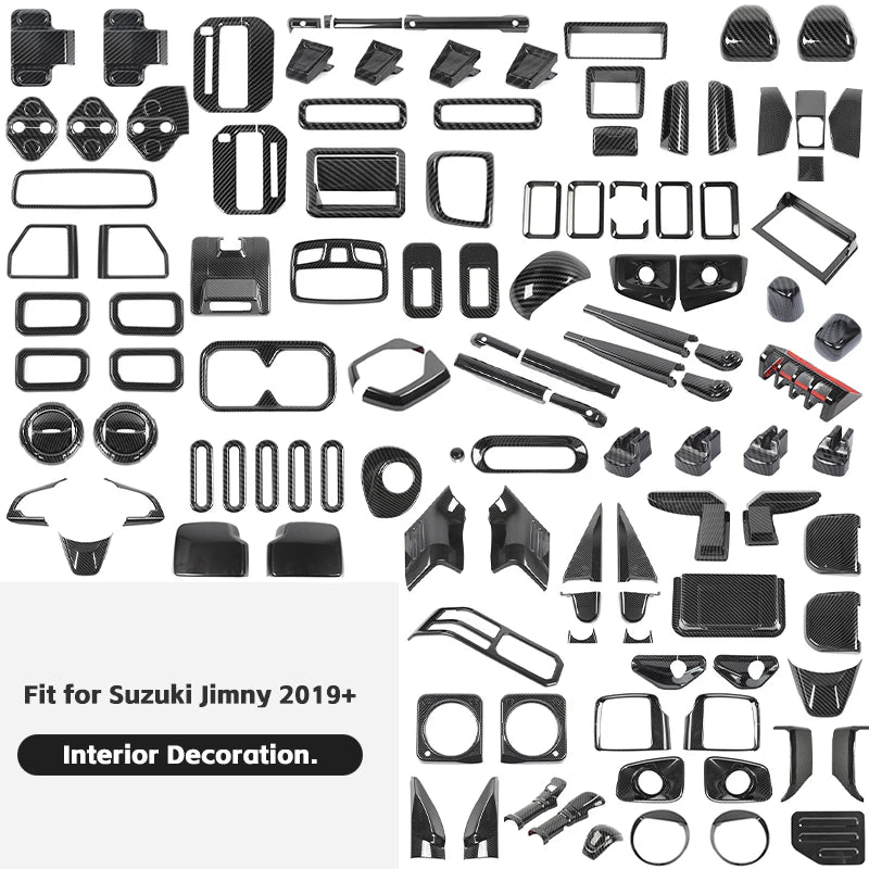 Carbon Fiber Grain Interior Trim Kit for Suzuki Jimny Car Interior Accessory OEM
