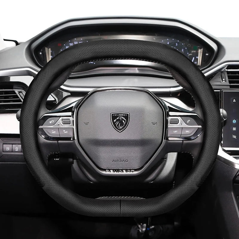 Ultra-Thin Breathable Leather Wheel Cover Peugeot Car Interior Accessory Hocasen