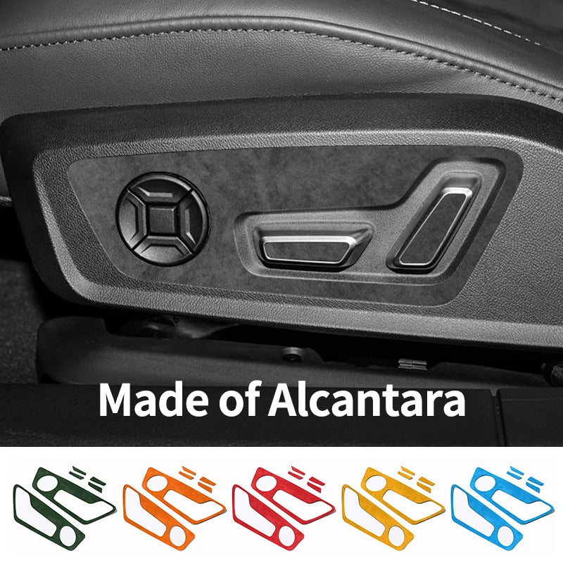 For Audi C8 A6 A7 S6 S7 (2019-2025) Made of Alcantara Seat Adjustment Buttons Panel Trim Sticker Car Interior Tuning Accessor