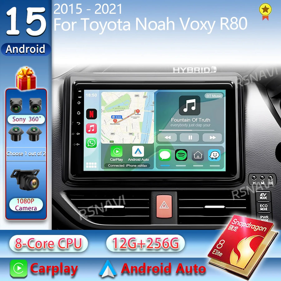Android 15 Navigation Stereo for Toyota Noah Voxy 2014–2021 Android Head Unit RSNAVI