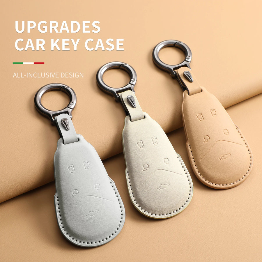 Leather Car Remote Key Case Cover For Voyah Dream PHEV 2024 Car Interior Accessory OEM
