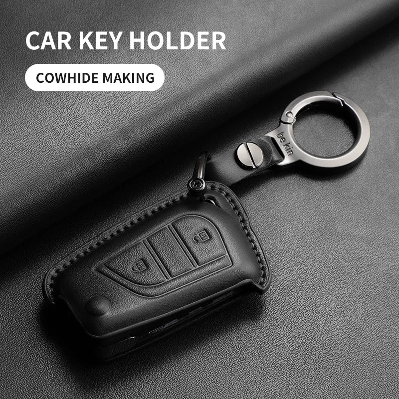 Genuine Leather Car Key Case Cover For Toyota Auris Verso Yaris Scion Aygo Corolla Reiz Avensis Rav4 Levin Camry Leather Car