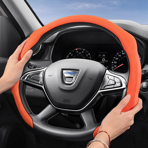 Premium Suede Snap-On Steering Wheel Cover for Dacia Car Interior Accessory Hocasen