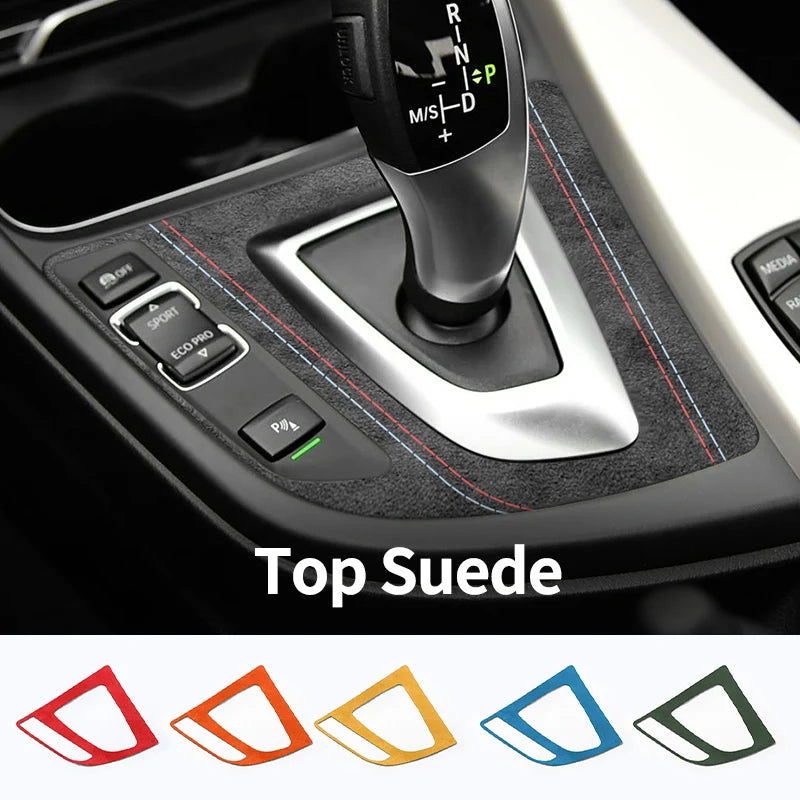 BMW Suede Gear Shift Panel Trim Frame Sticker Anti Scratch Car Interior Accessory Car Interior Accessory OEM