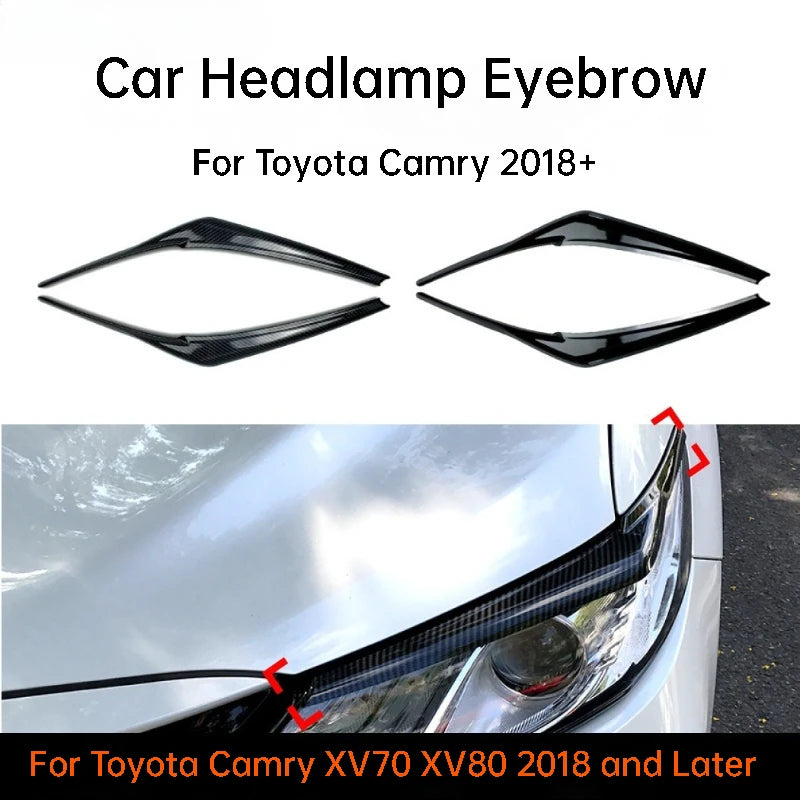 For Toyota Camry XV70 XV80 2018 and Later Car Headlight Eyebrow Surround Decoration Sticker Exterior Accessories Car Exterior