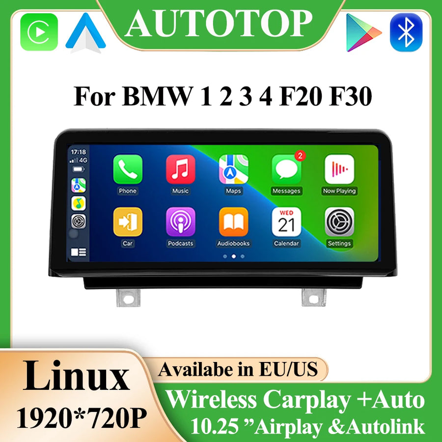 10.25-inch Wireless CarPlay Multimedia Display for BMW F30 Android Head Unit AUTOTOP