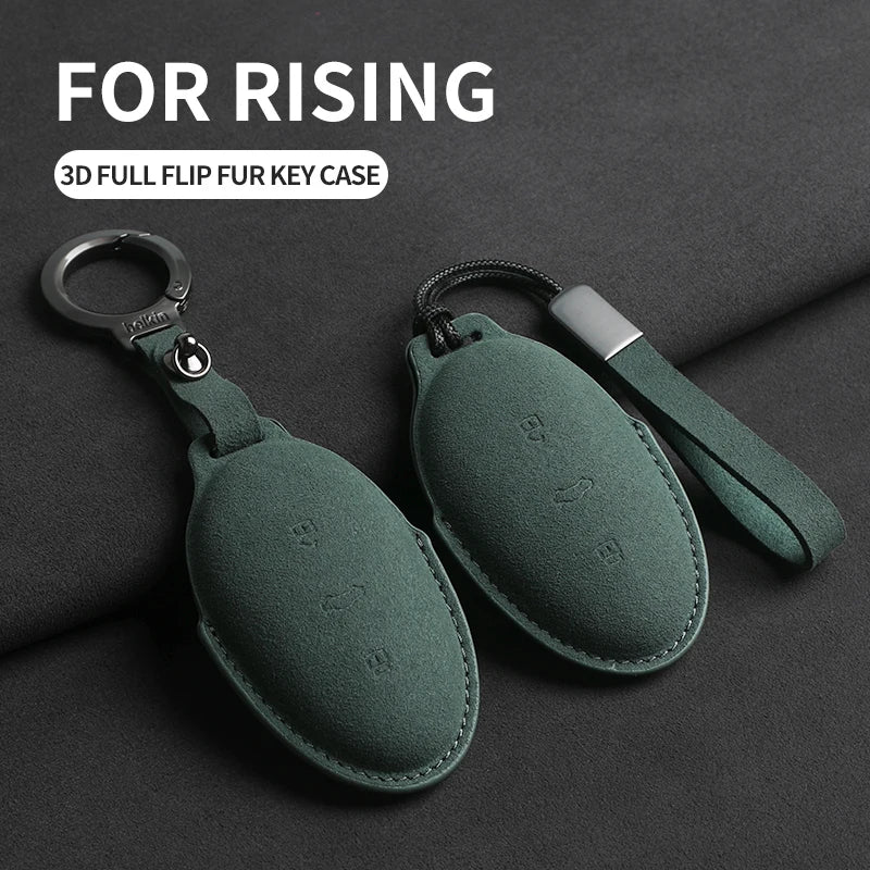 Suede Car Key Case Cover For Rising Auto R7 F7 ER6 Car Key Shell Accessories Car Accessory OEM