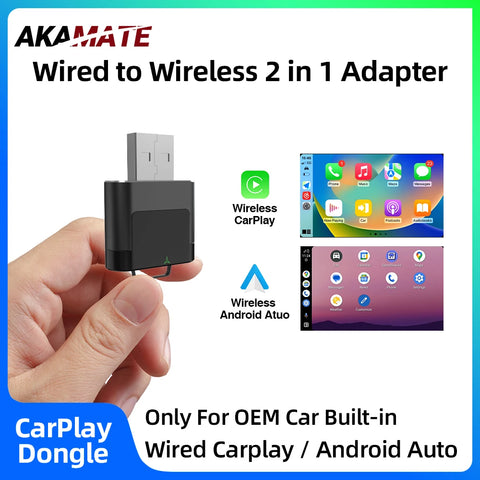 Wireless CarPlay Adapter 2in1 for VW Toyota Audi Benz CarPlay Adapter AKAMATE