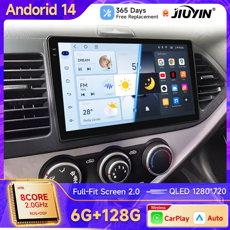 Android 14 Multimedia Navigation System for Kia Picanto 2011–2016 Android Head Unit JIUYIN