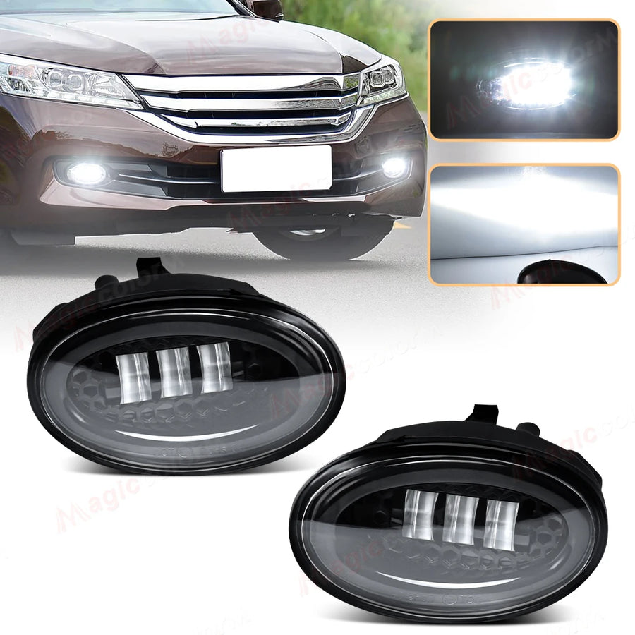 LED Fog Lights with DRL for Honda Accord 2008-2012 Car Interior Accessory MAGIC COLORM LED C White
