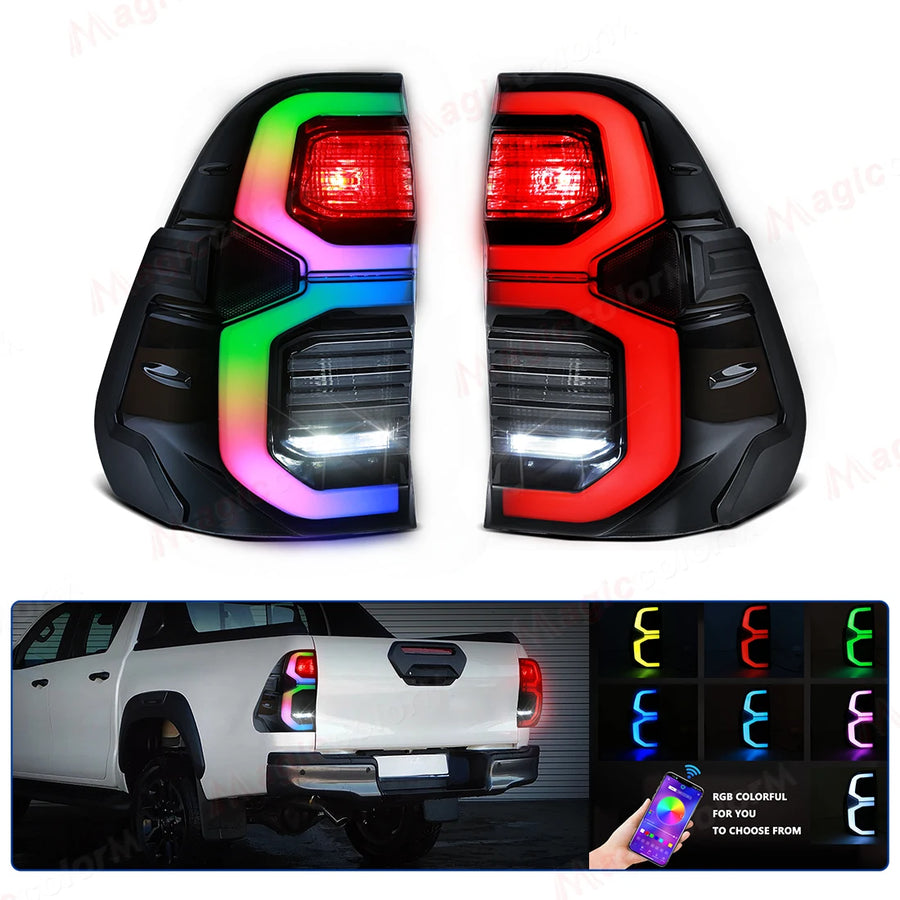 RGB APP Control Tail Lights Toyota Hilux 2015-2024 Car Interior Accessory MAGIC COLORM