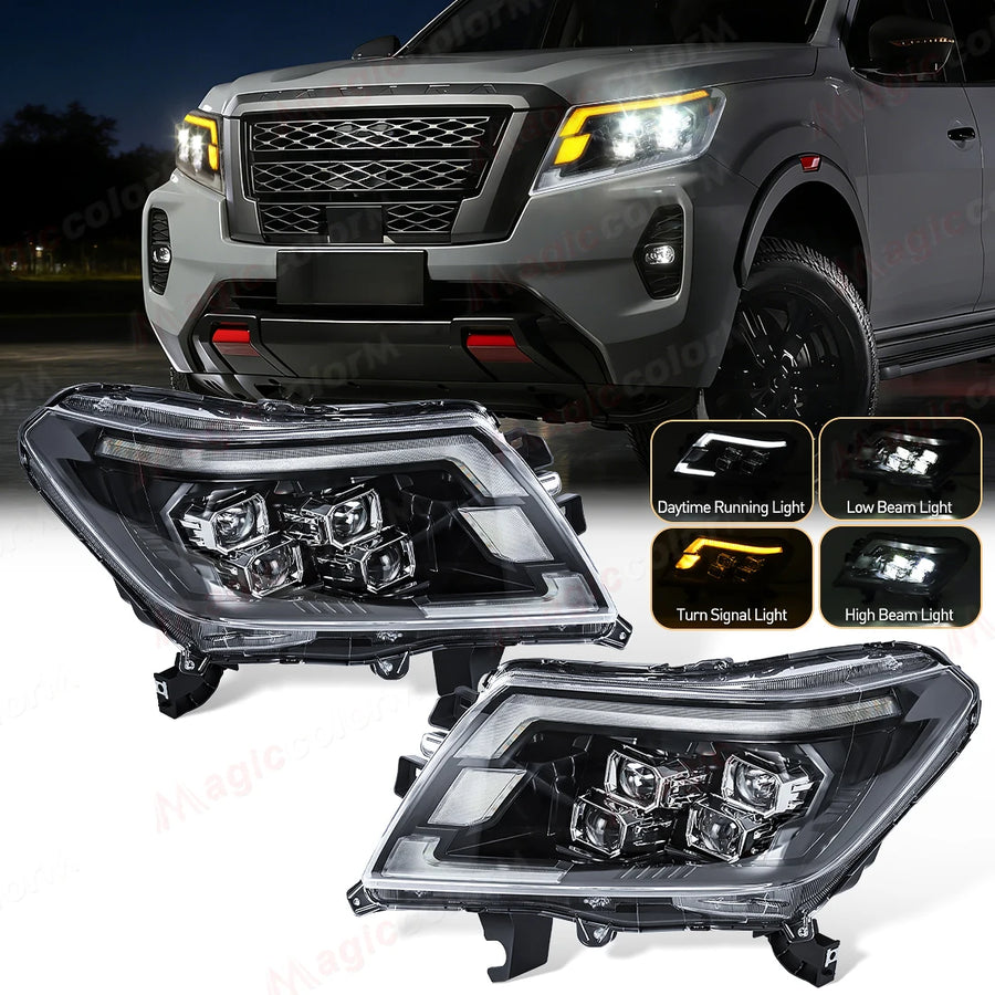 LED Headlights Turn Signal DRL for Navara 2014-2021 Car Interior Accessory MAGIC COLORM