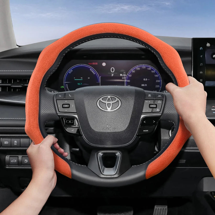 Premium Suede Snap-On Cover for Toyota Steering Car Interior Accessory Hocasen