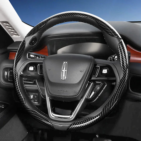 Segmented Carbon Fiber Wheel Cover for Lincoln Nautilus Car Interior Accessory Hocasen