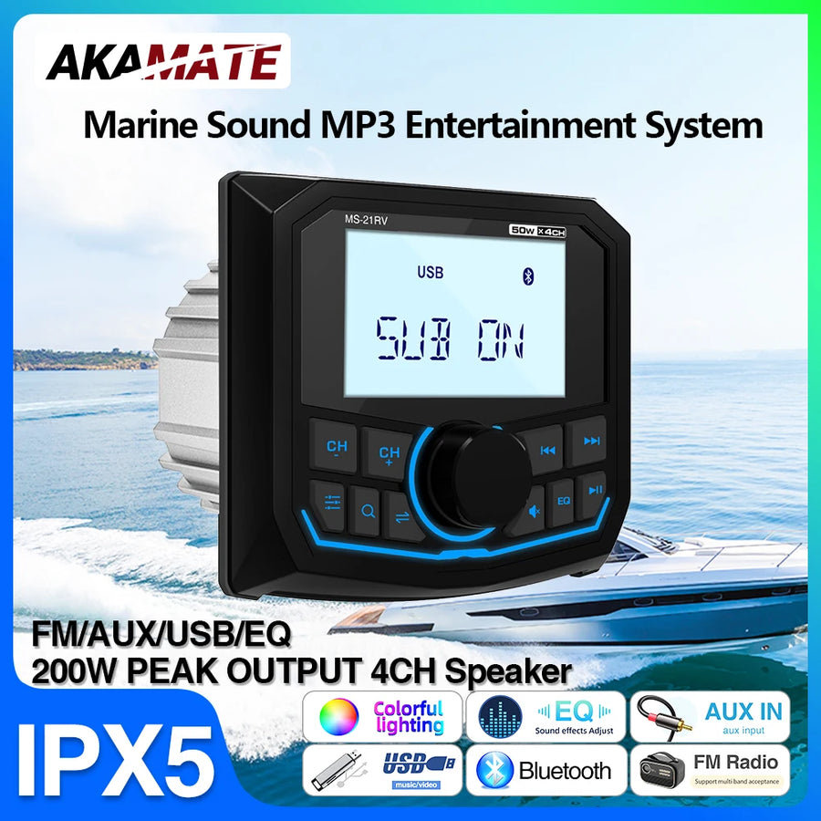 Waterproof Marine Radio MP3 Bluetooth Stereo for Boat Car Interior Accessory OEM
