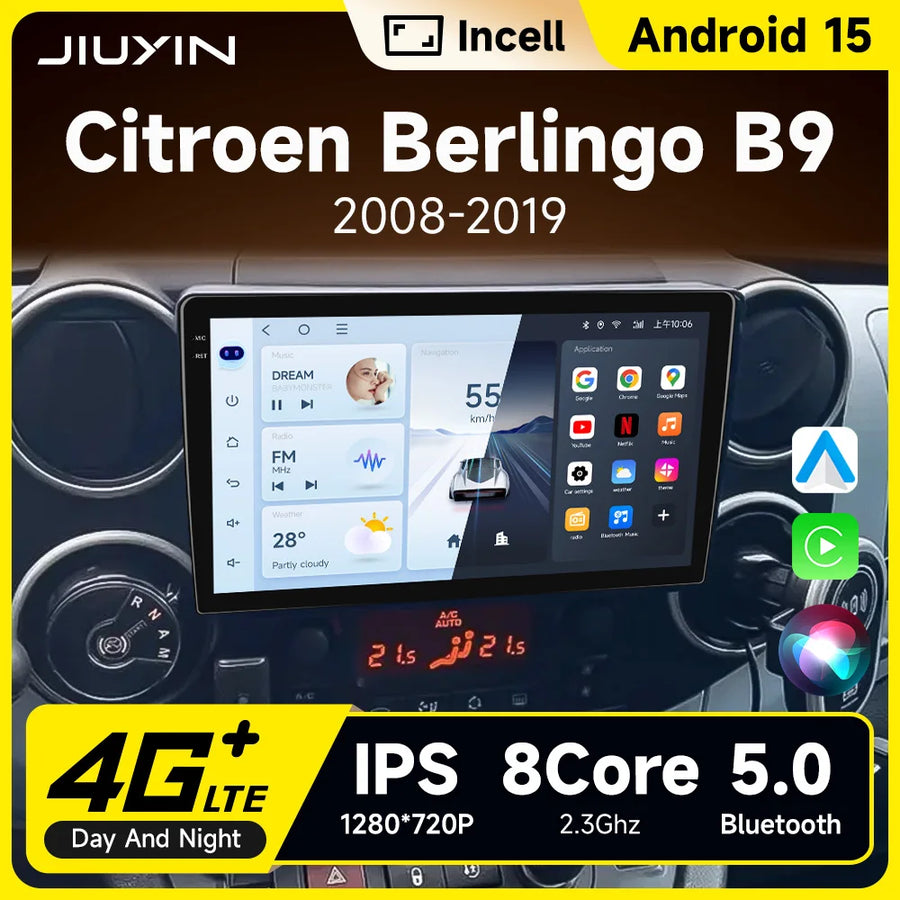 9-Inch Android Multimedia Navigation for Citroen Berlingo 2008–2019 Android Head Unit JIUYIN