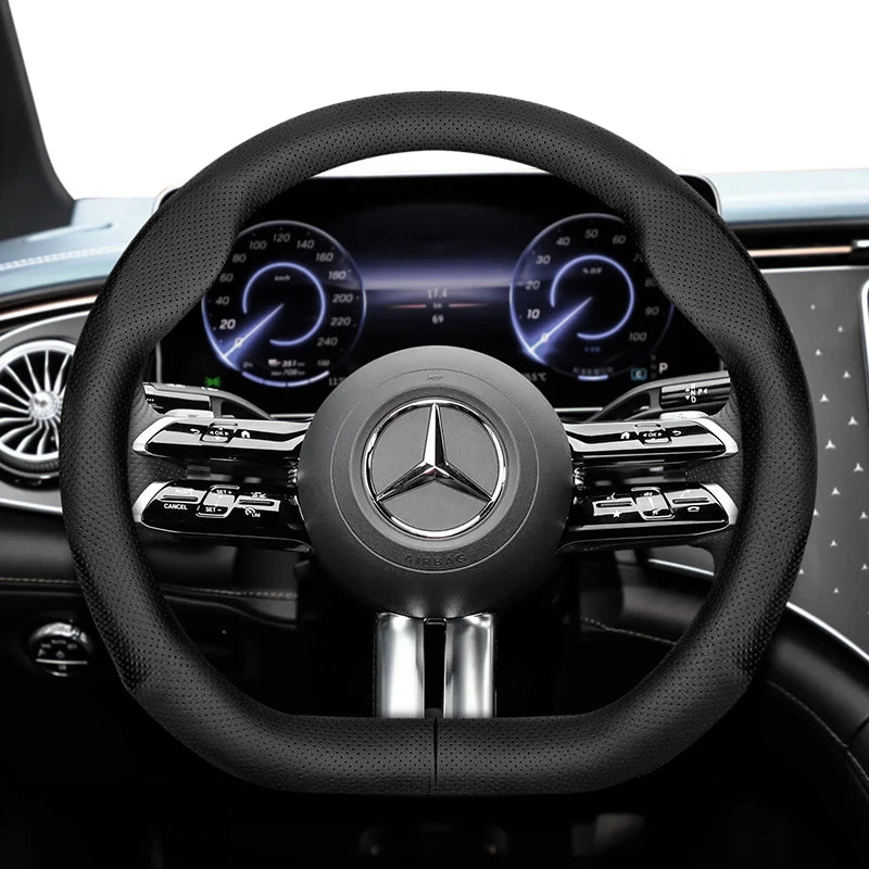 Leather Steering Wheel Cover for Mercedes C-Class E-Class Car Interior Accessory Hocasen