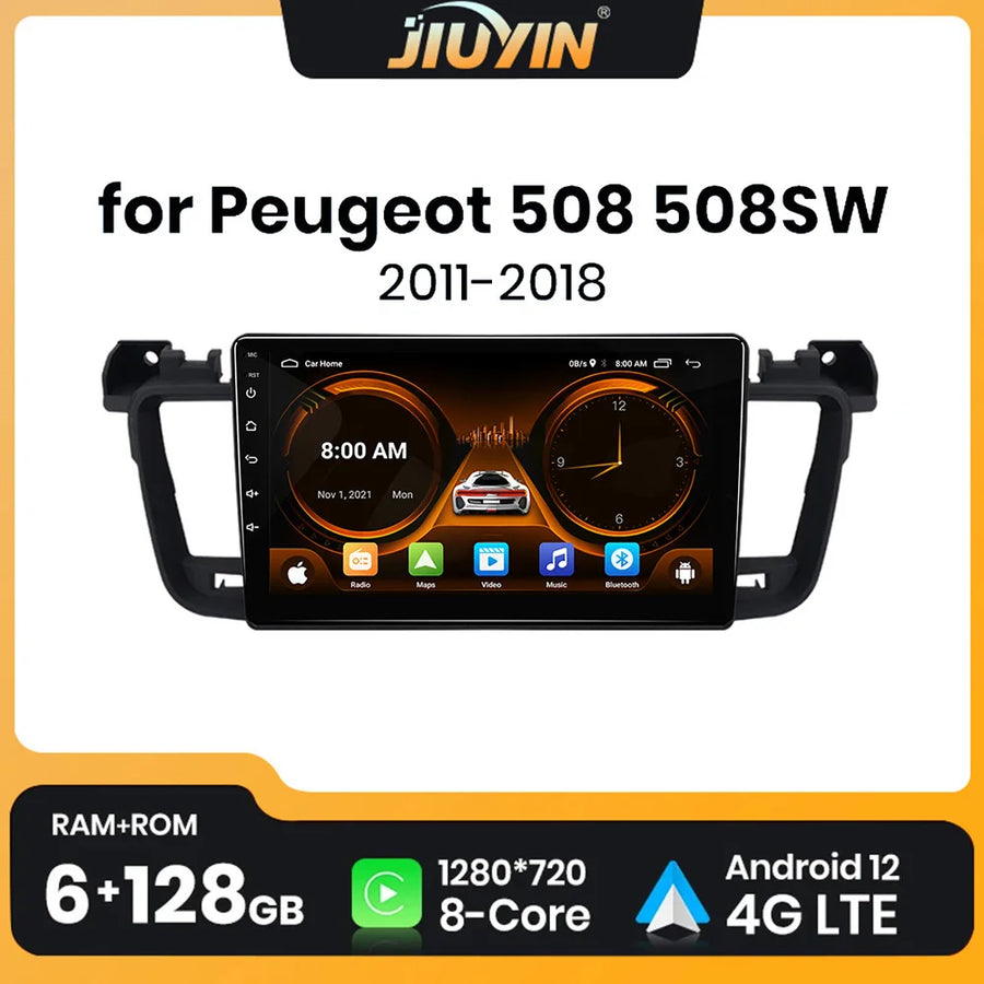 9-Inch Android Head Unit for Peugeot 508 2011–2018 Android Head Unit JIUYIN
