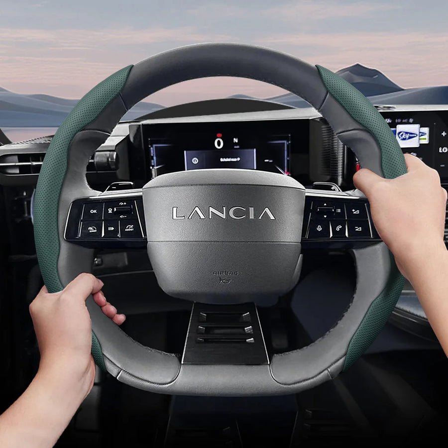 Non-Slip Leather Wheel Cover for Lancia Delta Car Interior Accessory Hocasen