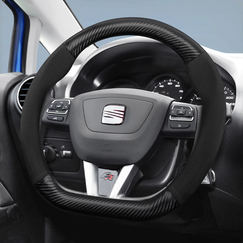 Non-Slip Suede Matte Carbon Cover for Seat Leon Arona Car Interior Accessory Hocasen
