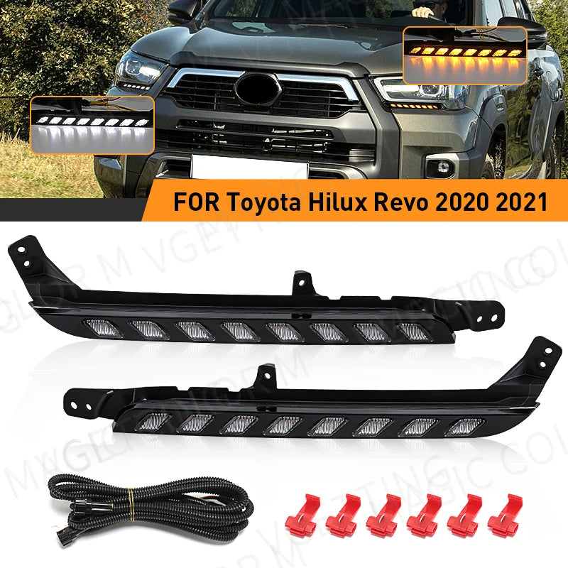 Dual Color DRL Turn Signal for Toyota Hilux Revo 2020 LED Ambient Light MAGIC COLORM
