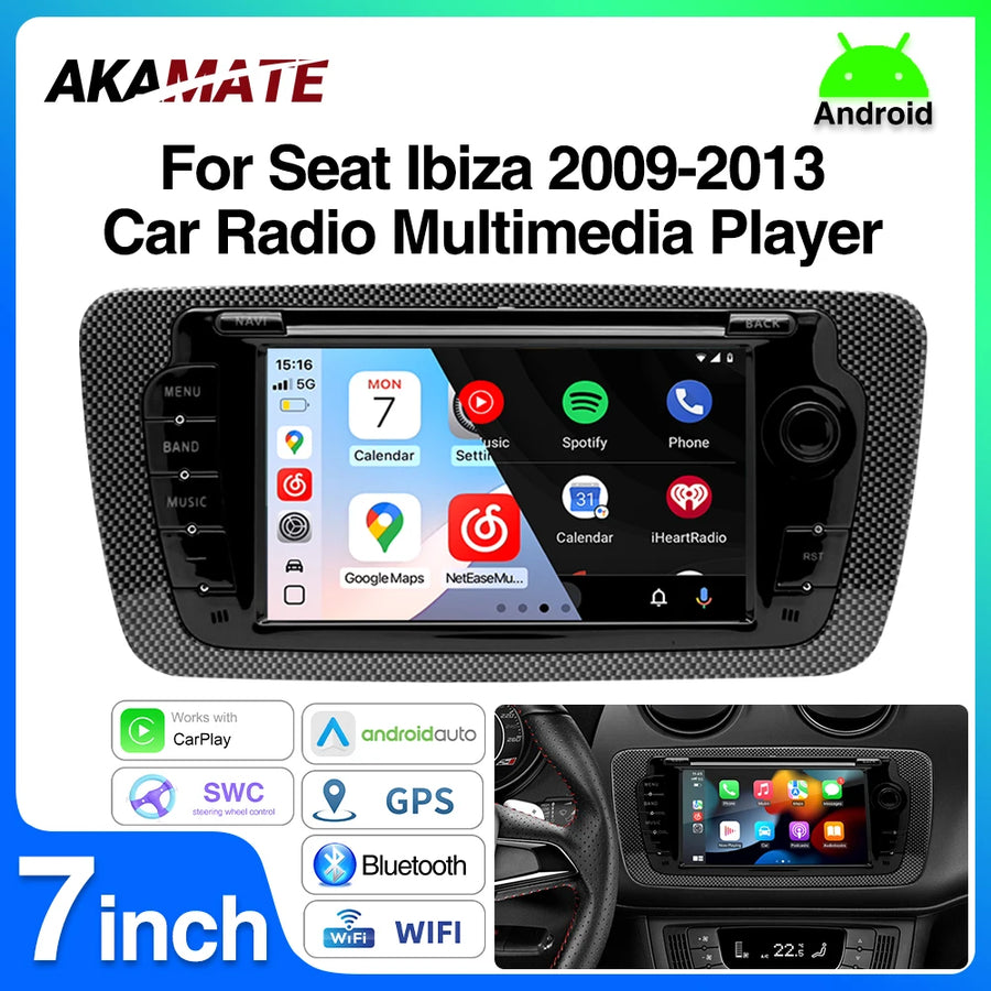 Android Head Unit 7 Inch GPS for Seat Ibiza 2009-2013 Android Head Unit AKAMATE