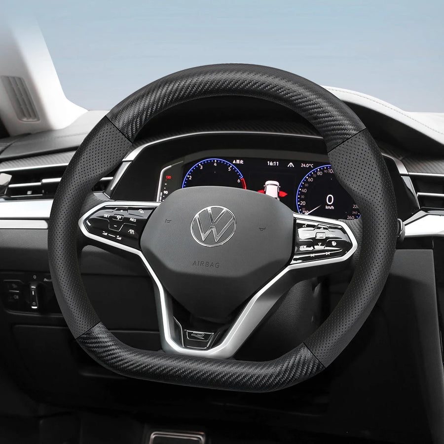 Carbon Fiber Wheel Cover for VW Golf Passat Polo Jetta Car Interior Accessory Hocasen