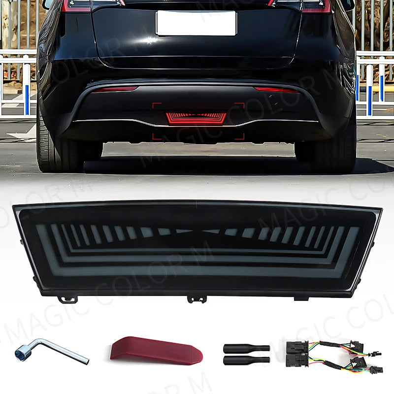 Tesla Model Y 3-in-1 Rear Bumper LED Light Assembly Car Interior Accessory MAGIC COLORM