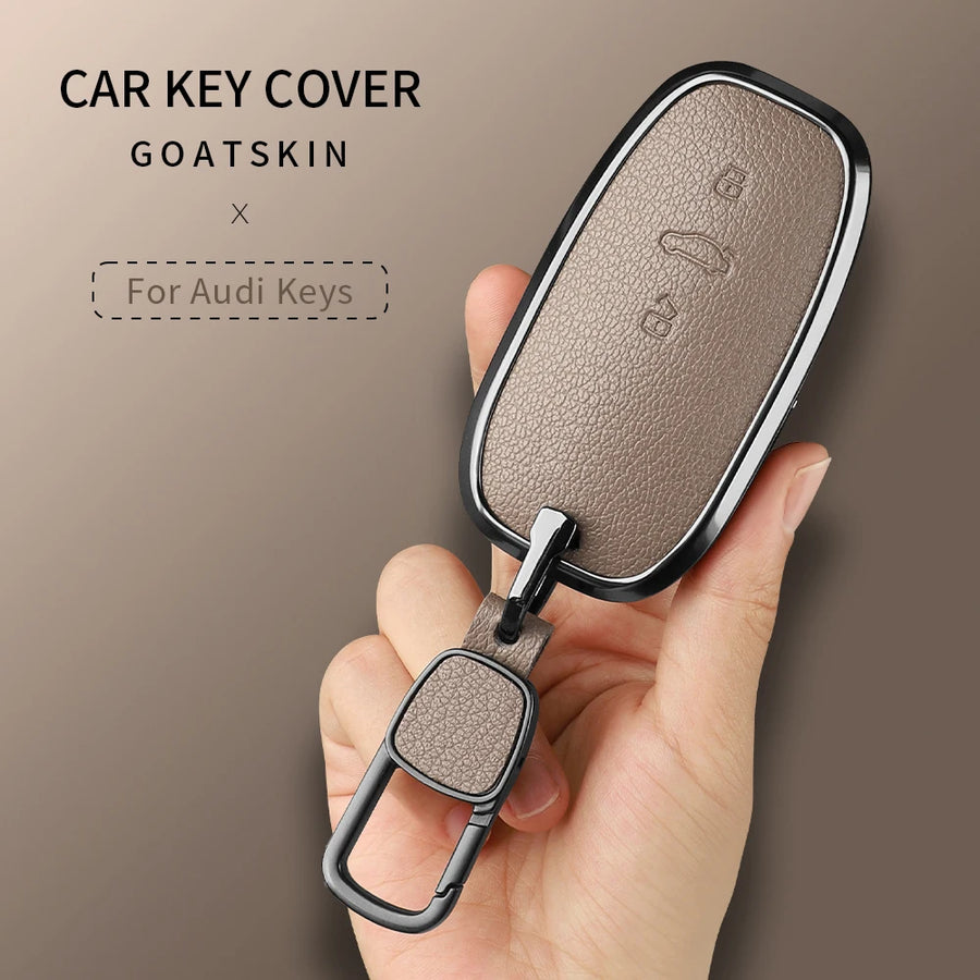 Leather Car Key Case Cover for Audi A1 A3 8V A4 B8 B9 A5 A6 C7 A7 A8 Q3 Q5 Q7 S4 S6 S7 S8 R8 TT Car Interior Accessory OEM