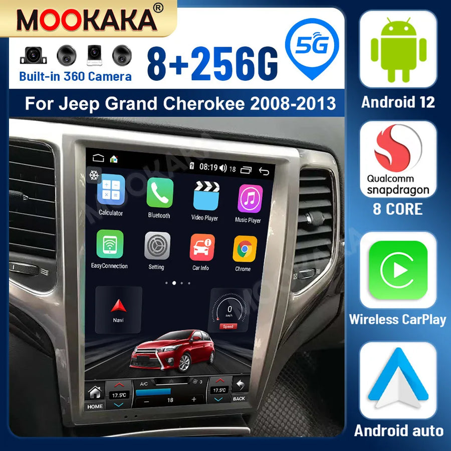 Android 13 Multimedia Head Unit for Jeep Grand Cherokee 2008-2013 Android Head Unit Aotsr 4G-64G DSP Carplay Eight Core