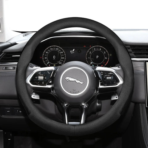 Ultra-Thin Leather Cover for Jaguar Xf Xe F-Type Car Interior Accessory Hocasen Black Punch Style