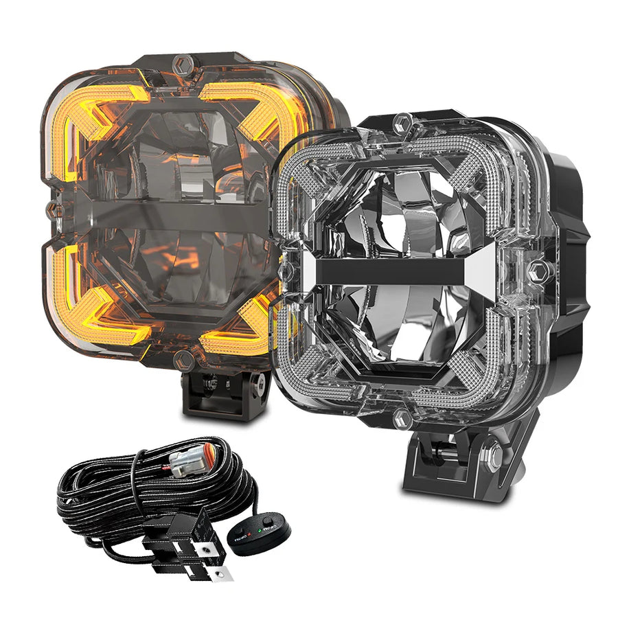 Super Amber Drl Led Work Light Bar for Car Jeep Wrangler 12v Led Spotlight Auxiliary lights For Lada Niva Offroad Truck SUV A