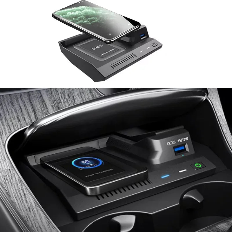 Wireless Charging Panel for Mercedes C-Class 2015-2022 Car Interior Accessory LINGLUYANG