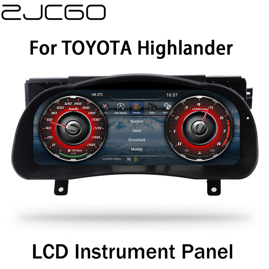 12.3-inch Digital Instrument Cluster for Toyota Highlander 2015-2019 Android Head Unit ZJCGO Default Title